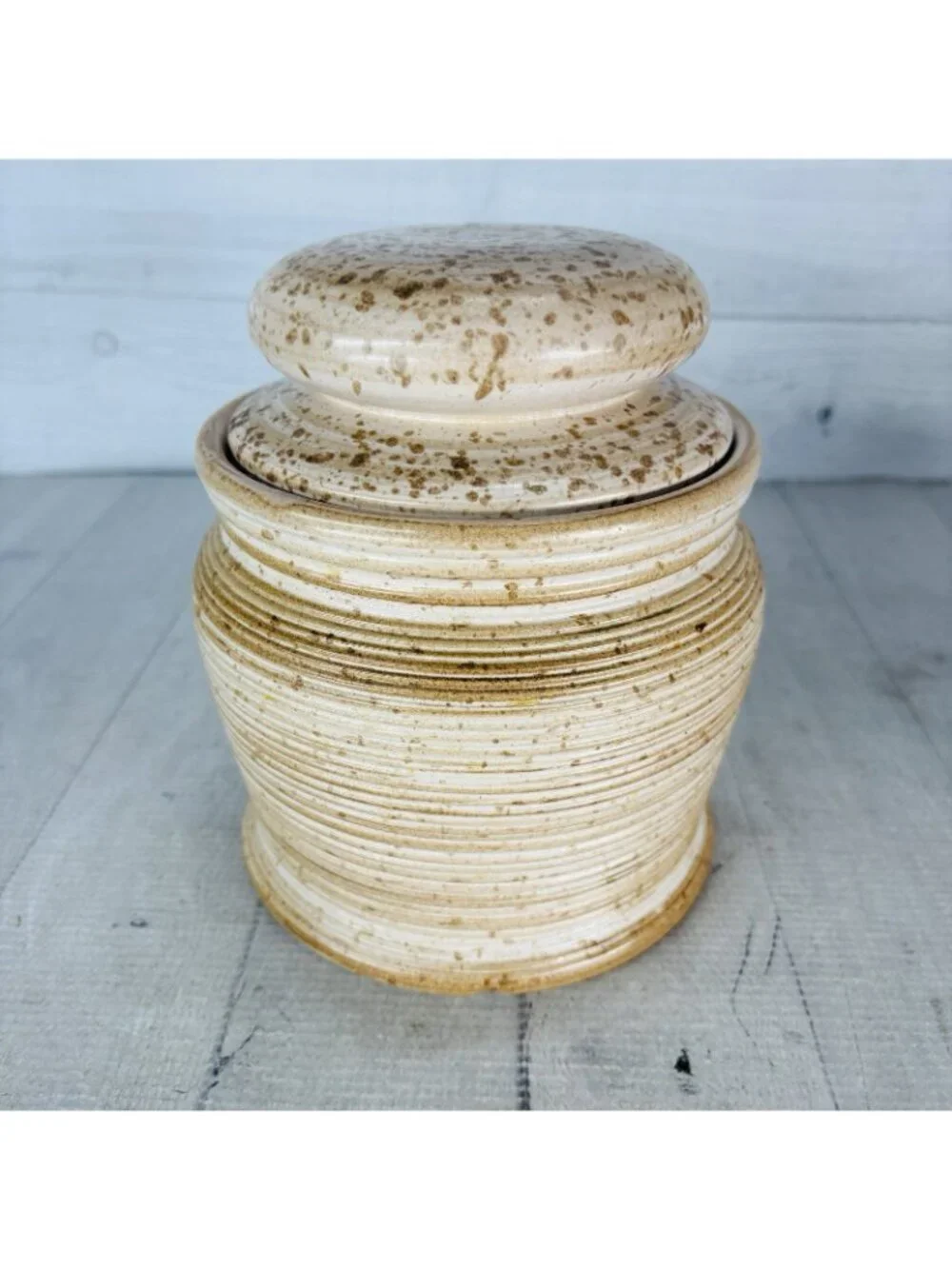 Vintage GT Mark 600/111 Speckle Rustic Farmhouse Canadian Stoneware Canister Jar
